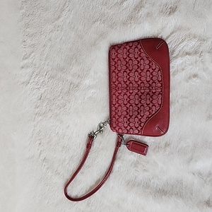 Coach red wristlet